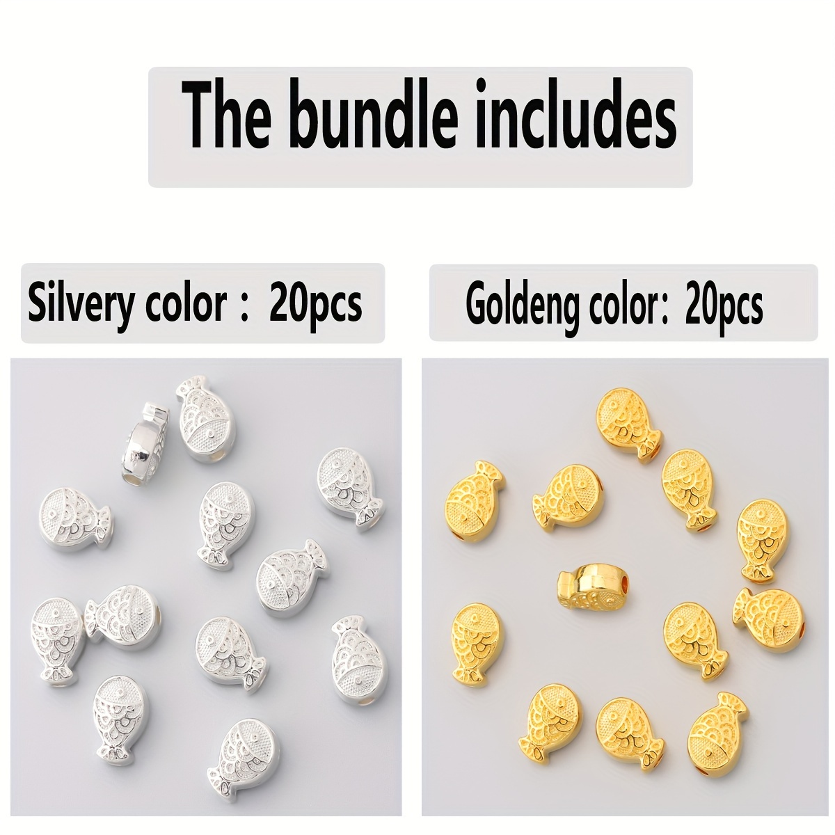 Image of 40pcs/20pcs Small Fish Spacer Beads Loose Bead Stringing Spacer Spacers Suitable For Diy Bracelets Necklaces Earrings Jewelry Craft Accessories