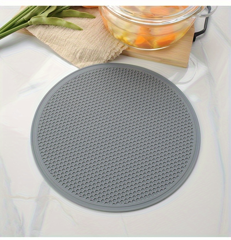 1 3pcs round honeycomb silicone placemat anti scalding non slip mat heat insulation pot mat silicone dining table mat kitchen stuff kitchen accessories home kitchen items details 8