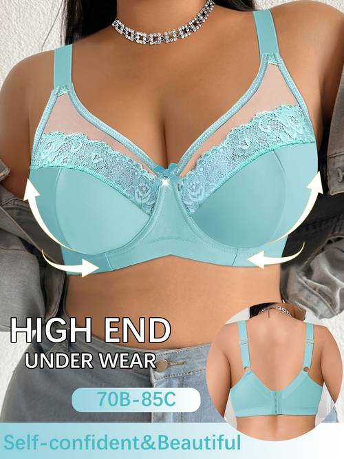 1pc casual comfortable design lace splicing and beautiful size womens bra