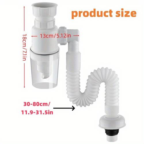 1 set of sink drain trap anti odor drain pipe sink drainer p trap faucet drain accessory suitable for bathroom sink vanity etc for 3 9 4 5cm diameter