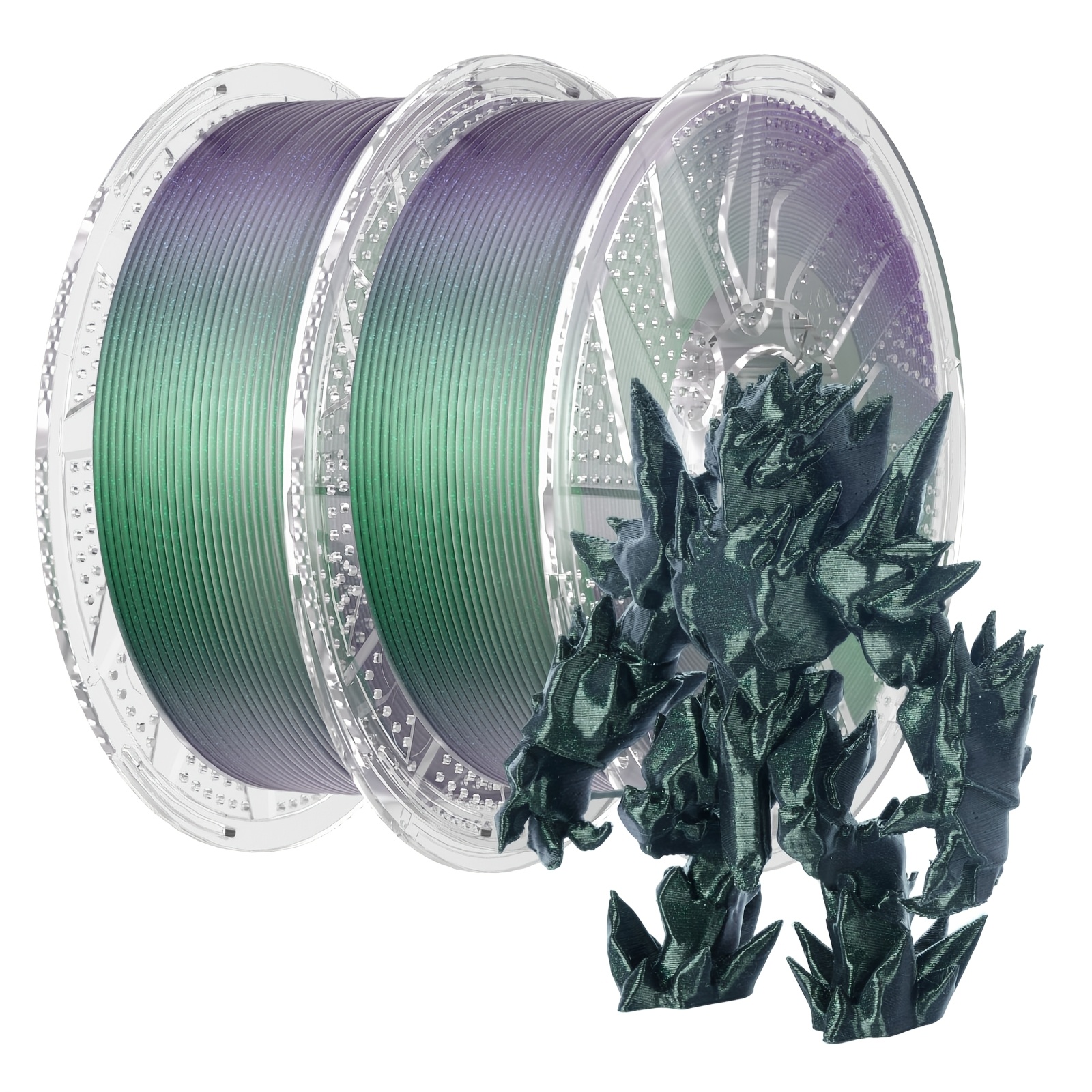 Image of Conjure 2kg/4.4lb Pla 3d Printer Filament, 1.75mm Color Filament, 3d Printing Filament ( Chameleon Pla-blue/ Green)