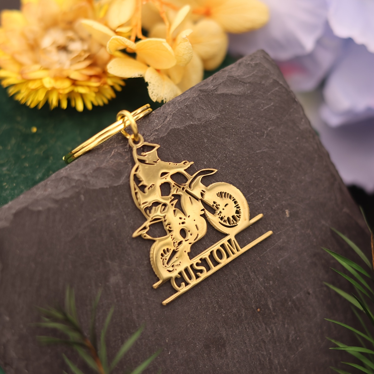 TEMU Custom Name Motorcycle Keychain - Stainless Motorcycle Gift With Personalized Name, Durable And Stylish, Suitable For Men And Women, Motorcycle