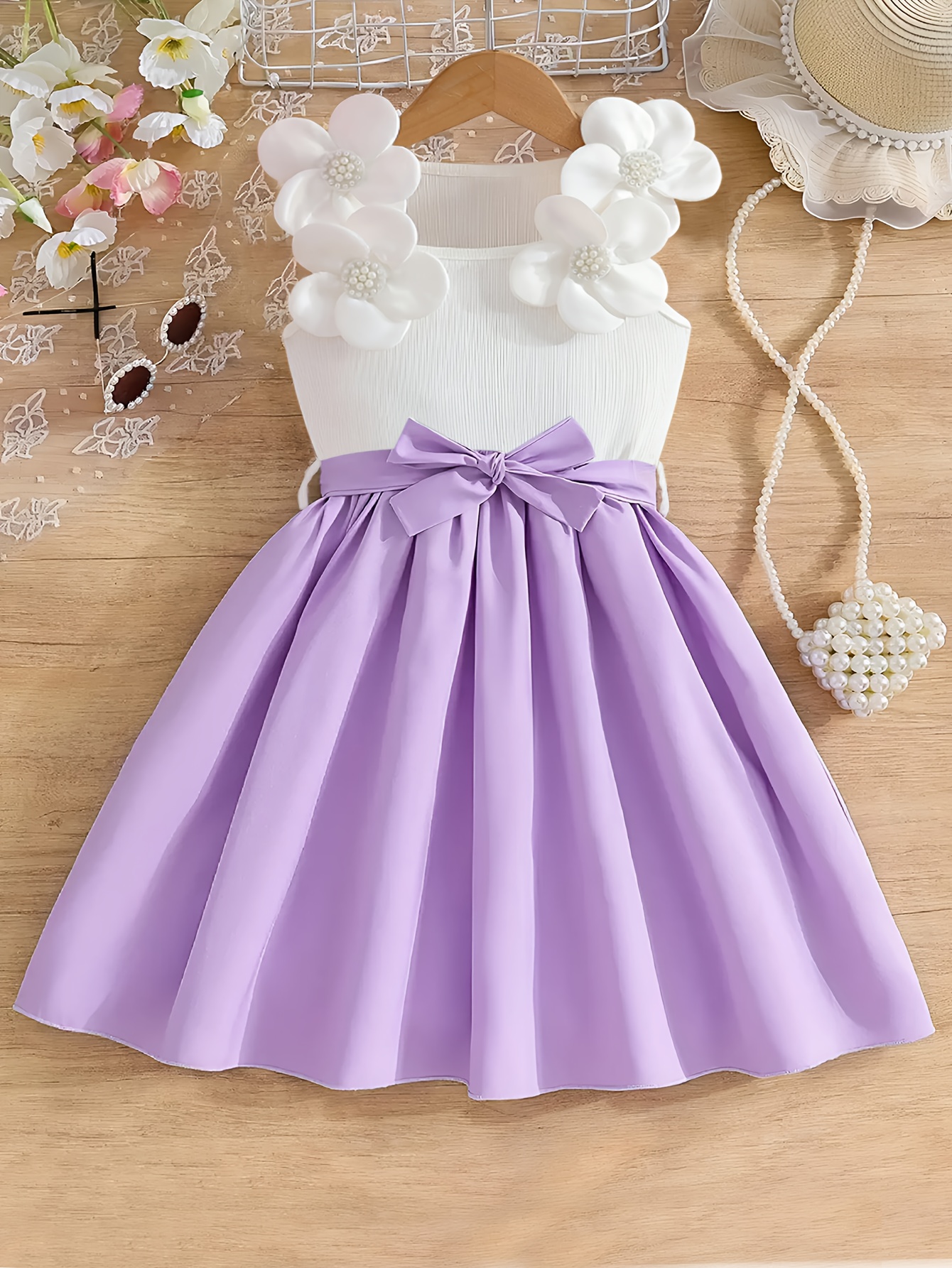 girls cute elegant purple 3d large flower - Temu Pakistan