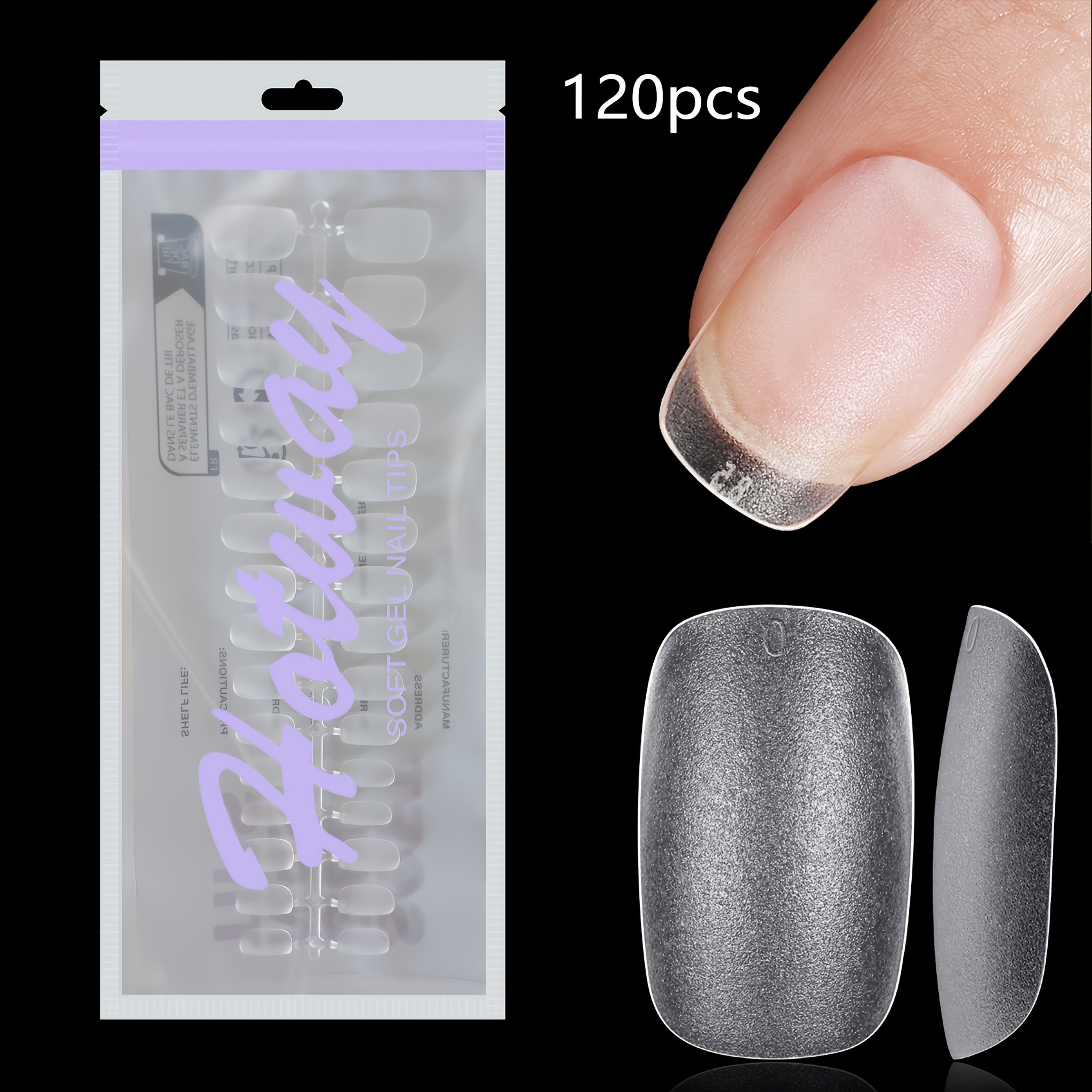 120pcs And 240pcs Short Oval Double-sided Soft Gel Matte Full Cover False For Nail Tips, 15# Matte Acrylic For Nail Tip, Suitable For Nail Salon Shaping For Nail Gel For Nail Kit For Nail Supplies