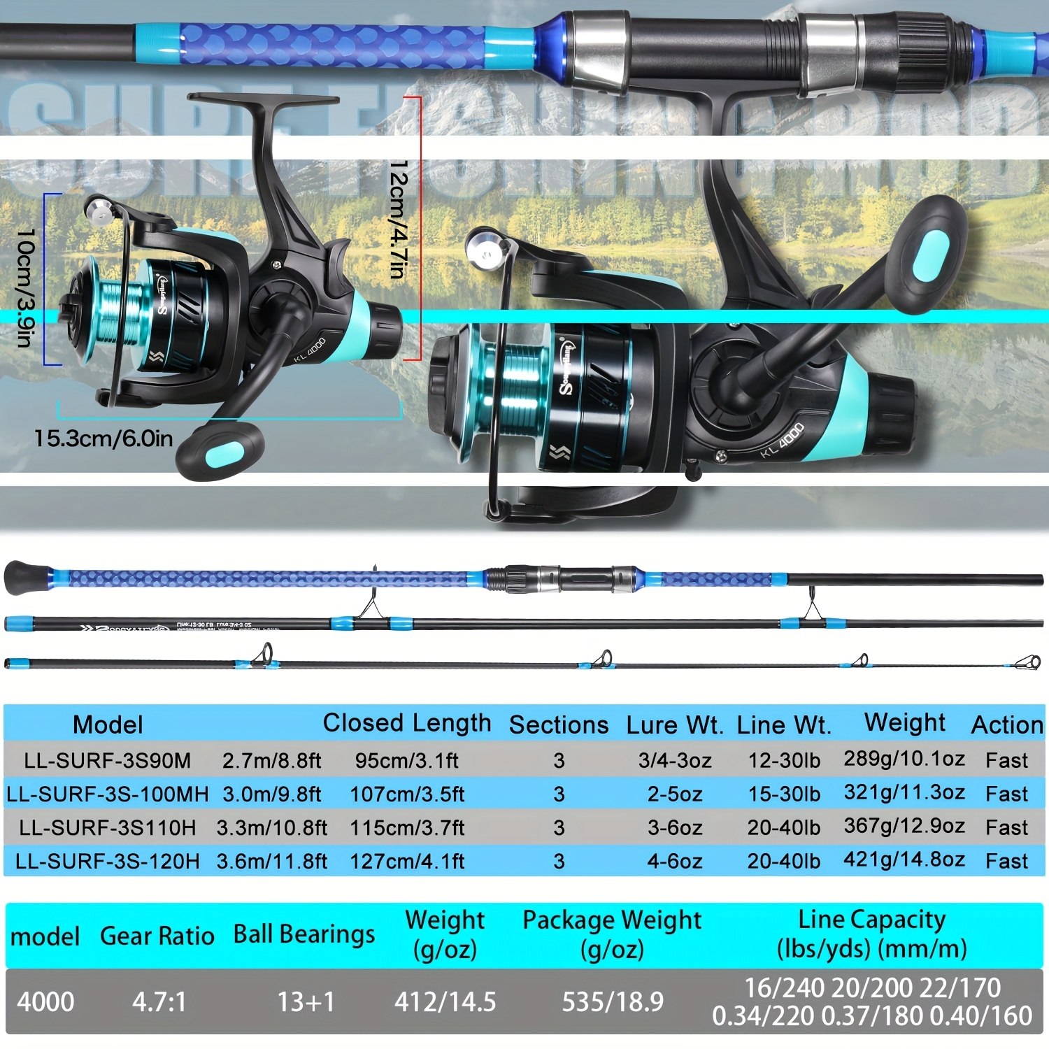 8ft spinning rod reel combo Catch More Fish Surf Pier 8 Foot Kit or shooting Zebco Verge 60SZ 802M 8ft