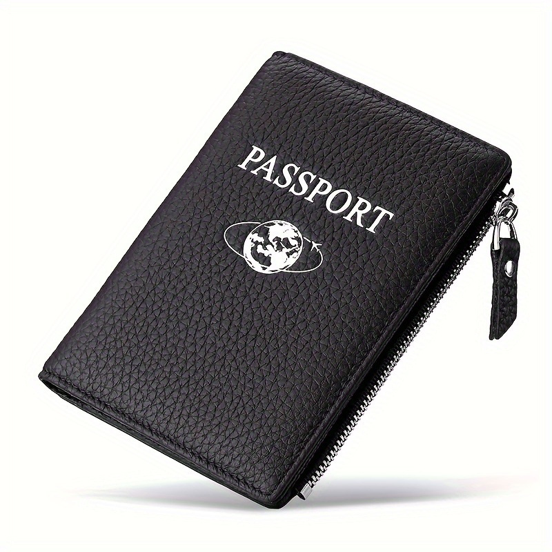 TEMU Top Layer Cowhide Rfid Passport Bag Multi-card Holder Ladies Passport Holder Leather Card Bag Coin Purse