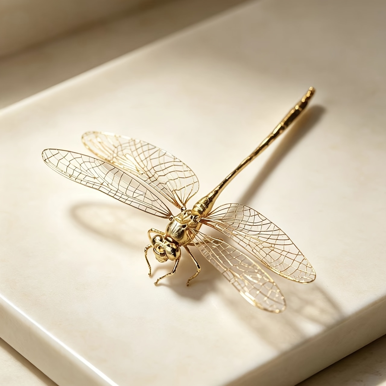 TEMU Hollow Dragonfly Figurine, Luxury Decor With 3d Vein Wings, Exquisite Elegant Desktop Ornament