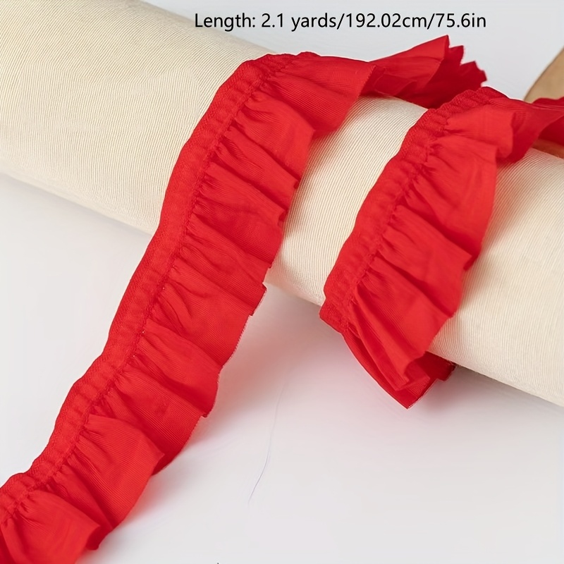 TEMU 2,1 di nastro elastico decorativo con bordo ondulato , per accessori bordo gonna, per e polsini, accessori fai da te per lavori a