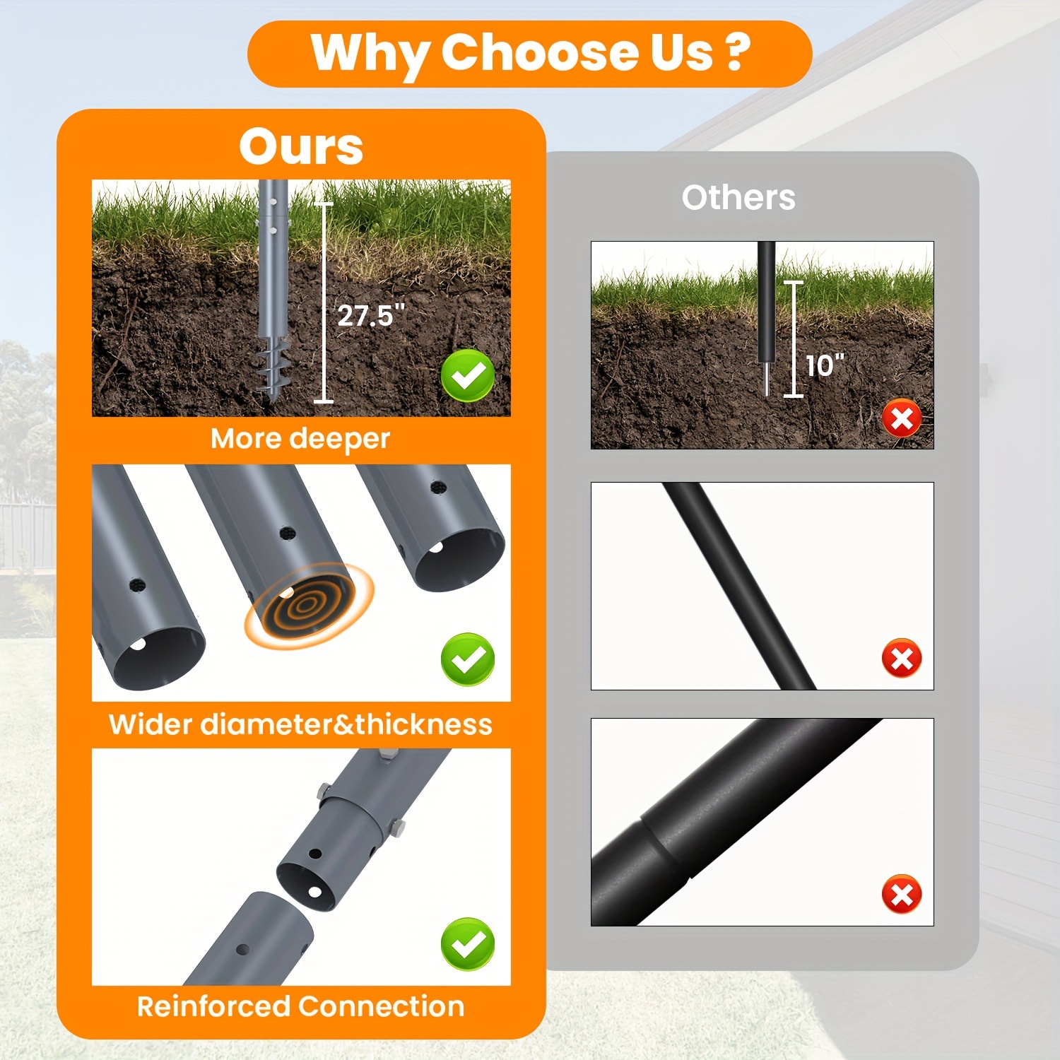 Shade Sail Poles Heavy Duty Design Sun Shade Poles Temu