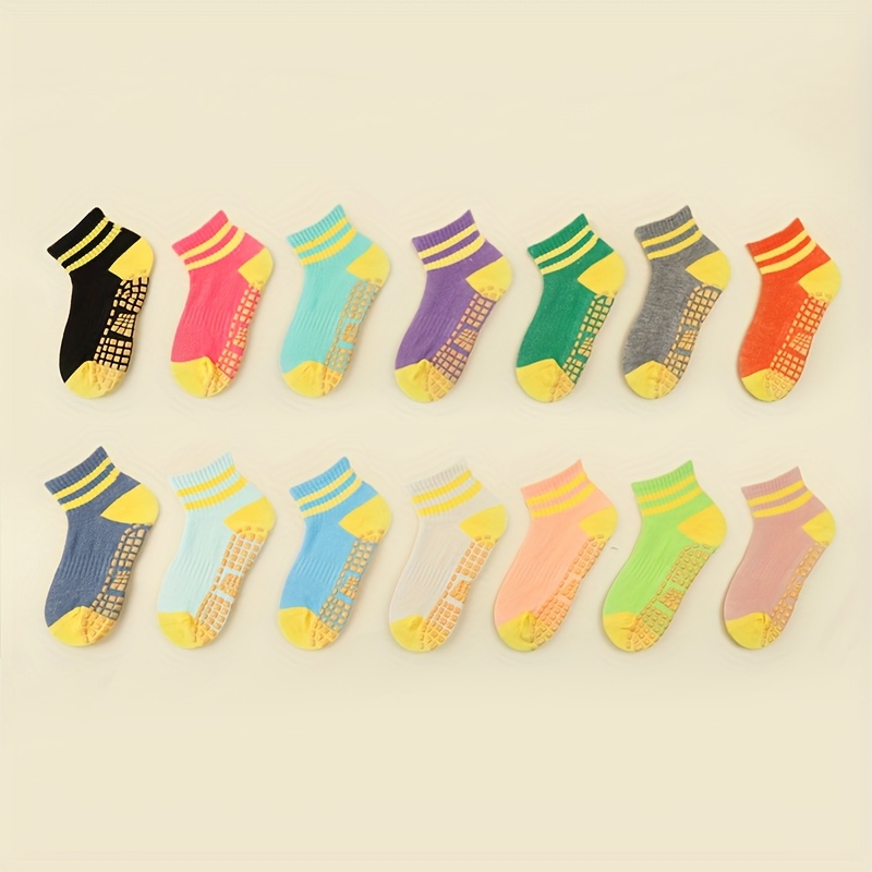 E-shop 14 Paar Kinder-Punkt-Klebefüße, Modische Rutschfeste Ganzjahres-Barefoot-Socken für Zuhause