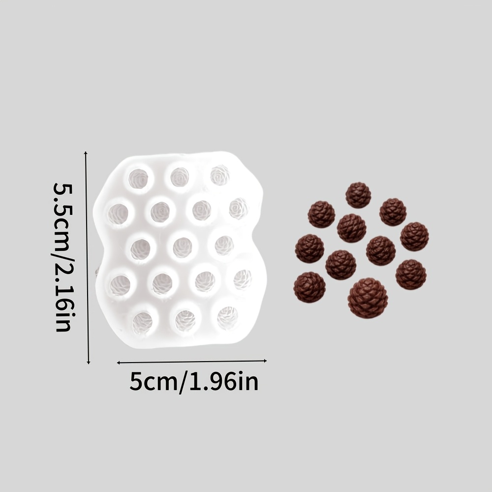 TEMU 1 stampo per candele, mini stampo in silicone per piombo di pino a 17 , ornamento in gesso per candele, decorazione per l' autunnale , regalo,