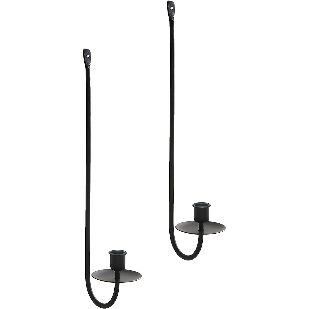 TEMU Set Of 2 Black Metal For Wall Mounting, Featuring A Modern Suitable For Home Decoration In Living Rooms, Bedrooms, And Farmhouse Aesthetics