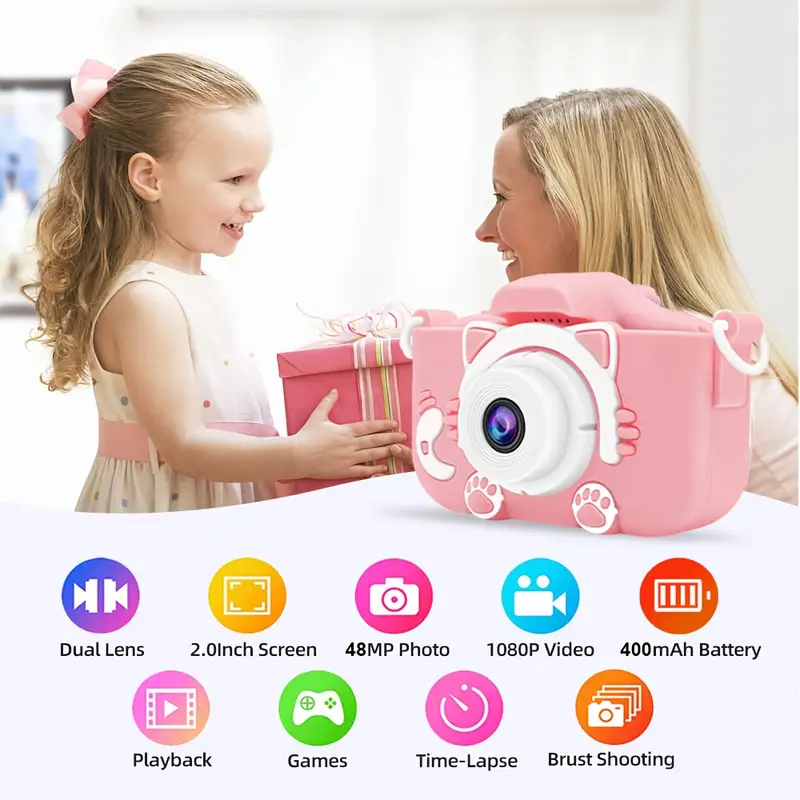 kids camera 1080p hd 48mp video shooting 5 games kids birthday gift kids christmas and halloween birthday gift   kids birthday gift 3