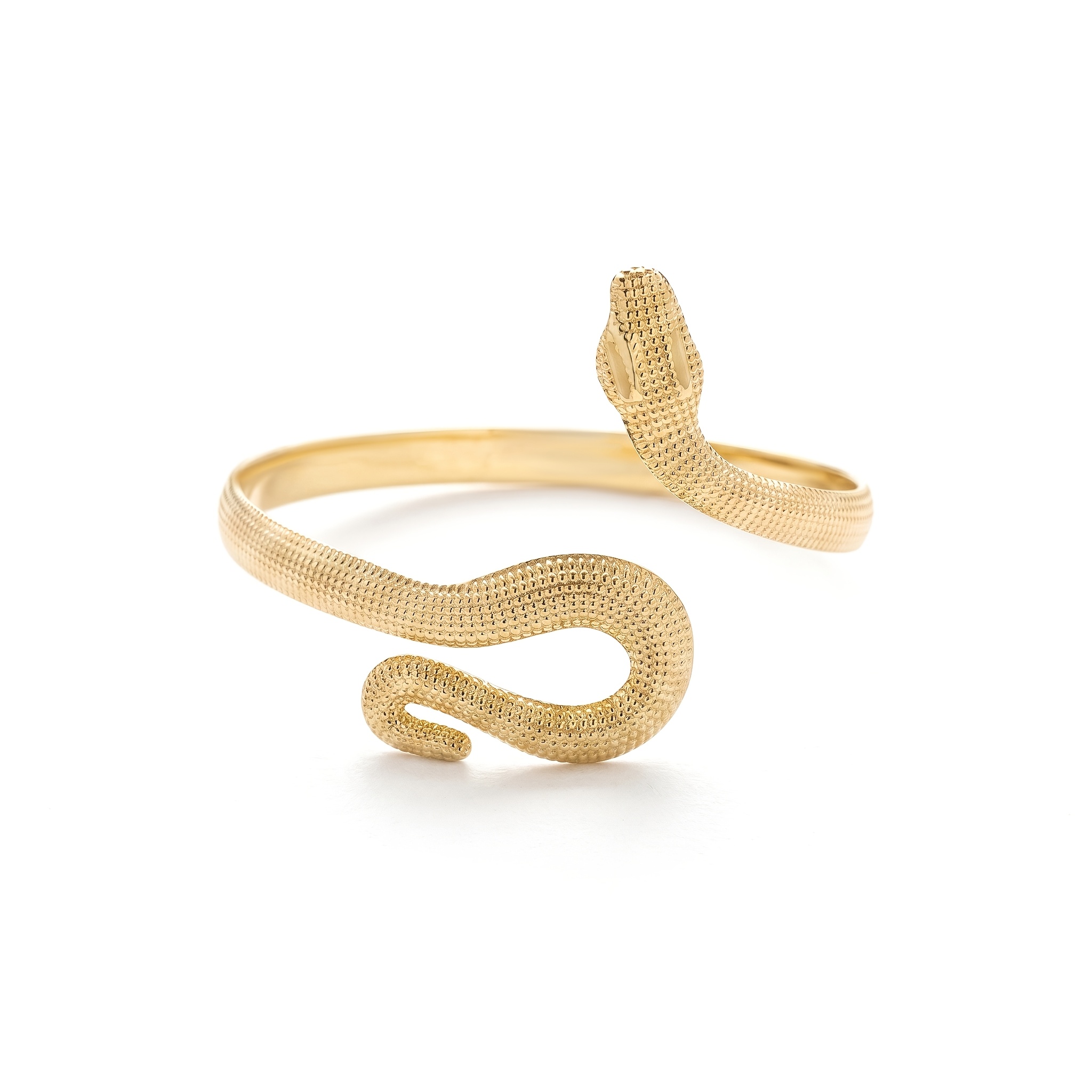 TEMU 1pc Women' Luxury Vintage-style Open Bangle, Three-dimensional Snake Pattern Wrap-style Adjustable Bracelet, Hypoallergenic And Fade-resistant,