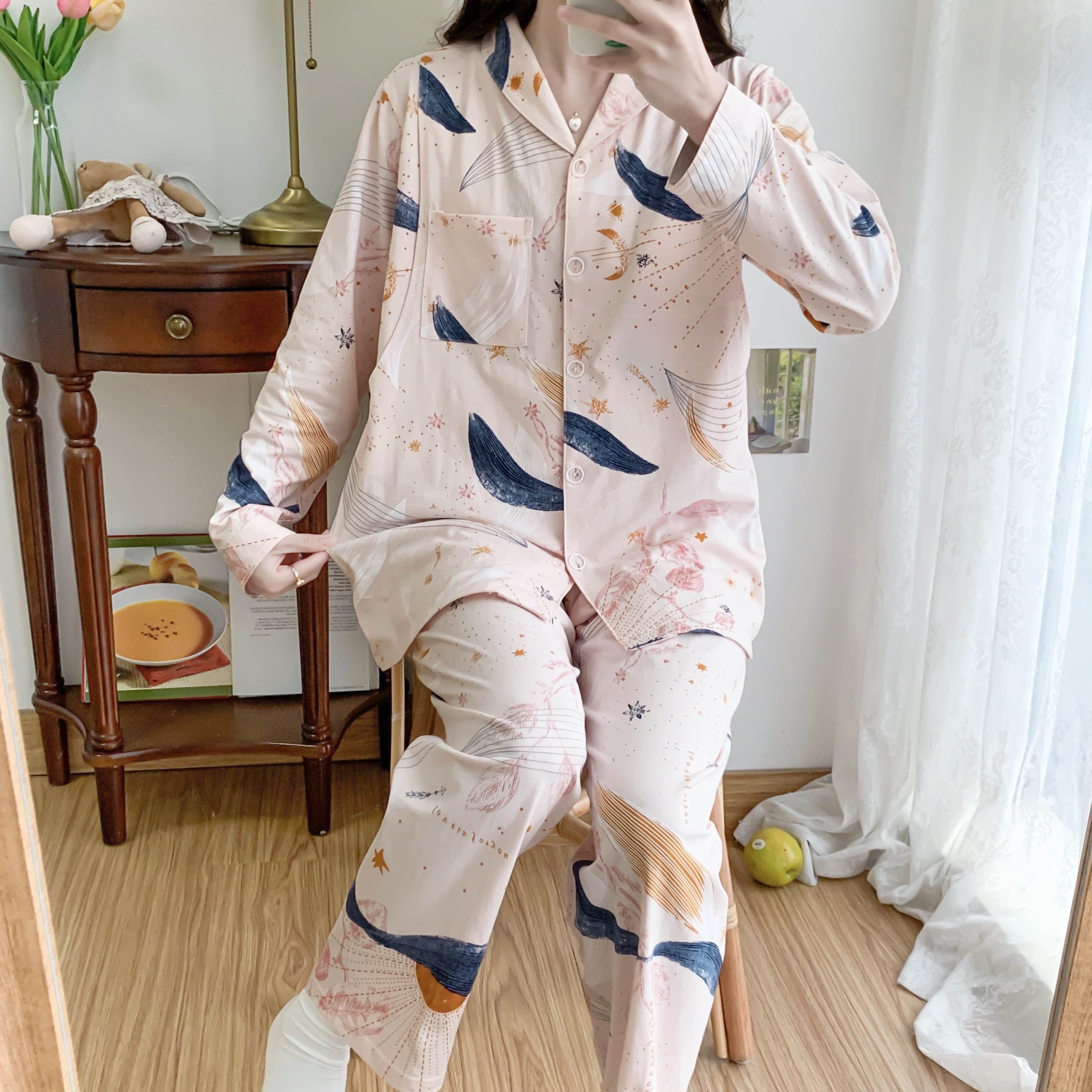 vêtements maternité printemps lautomne pyjama dété à manches