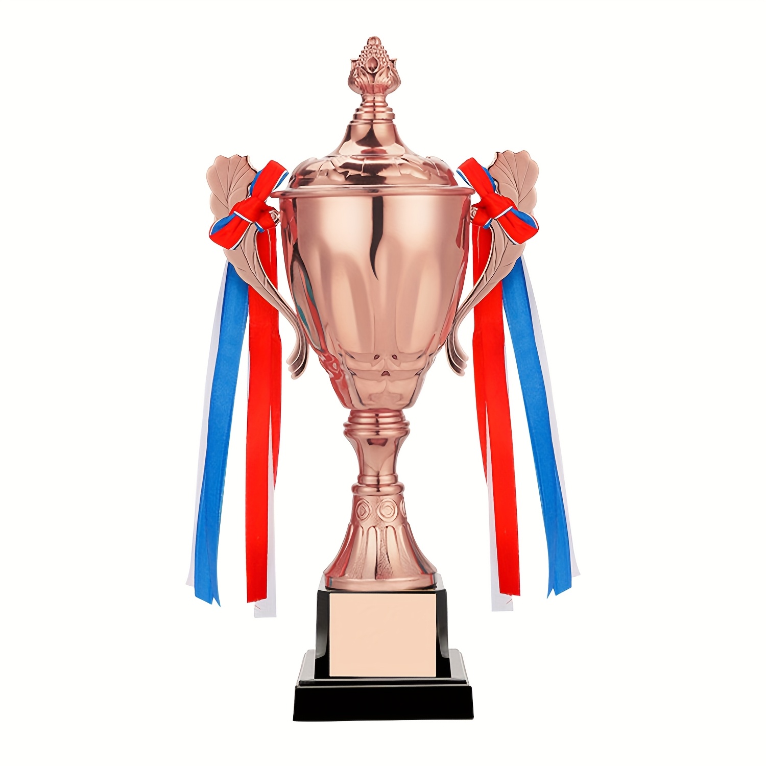TEMU 1pc Of Personalized Custom Metal Football Basketball Badminton Trophy, Golden Silvery , Iron Abs Material, Competition Trophy, Football Tennis