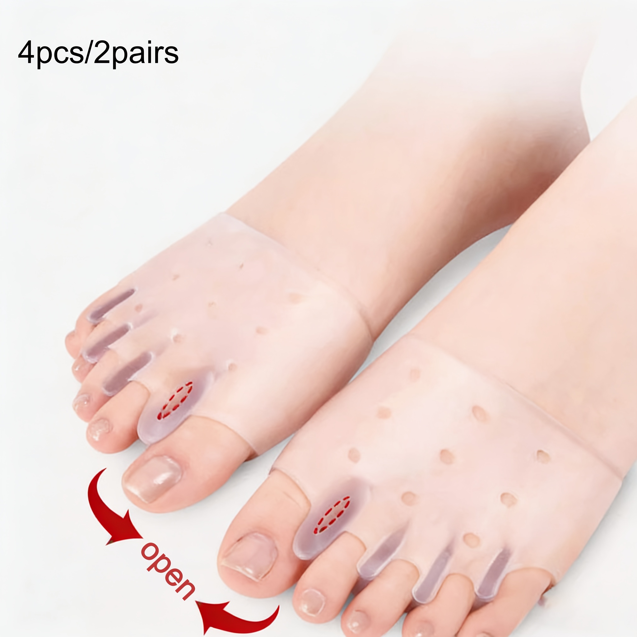 TEMU 4pcs Set () Forefoot Pads; Honeycomb Design; Toe Separator Pads With Stability Function