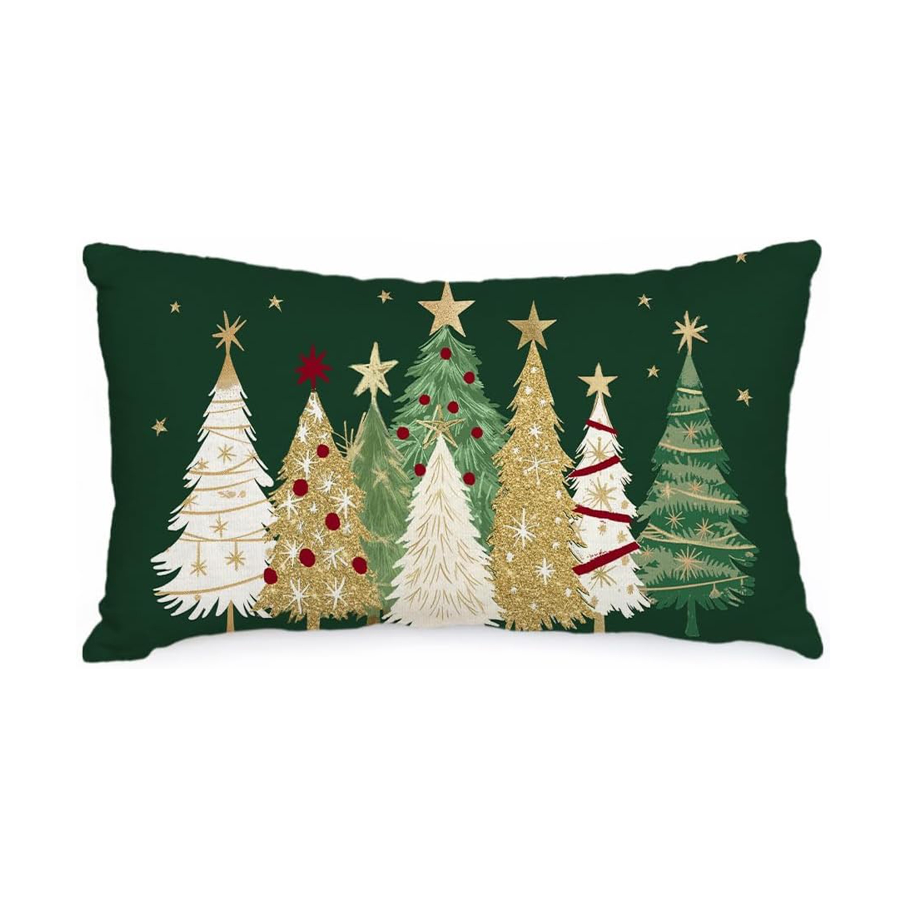 TEMU 1pc, Christmas Pillow Cover 12x20 Inch Watercolor Christmas Decoration Holiday Farmhouse Winter Pillow Case For Sofa Couch Decor(single Side, No