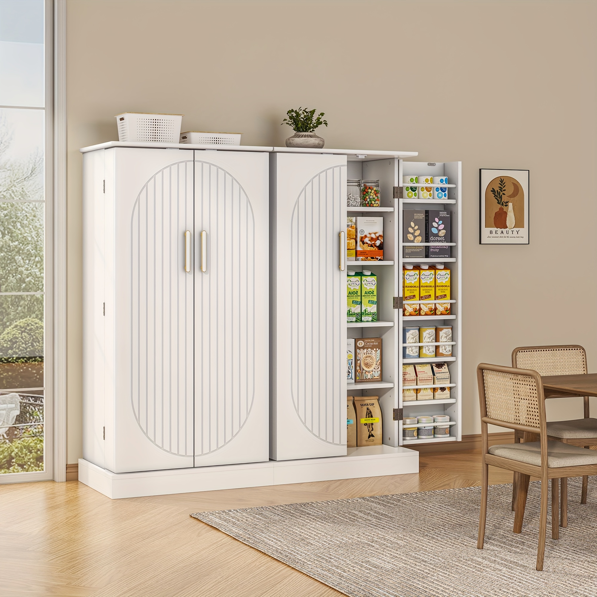 TEMU Office Organization Storage Cabinet, Large Office Storage Cabinet With Drawer And Adjustable Shelves, File Cabinet Printer Stand With Storage Shelves, Kitchen Pantry Cabinet, Tool Cabinet