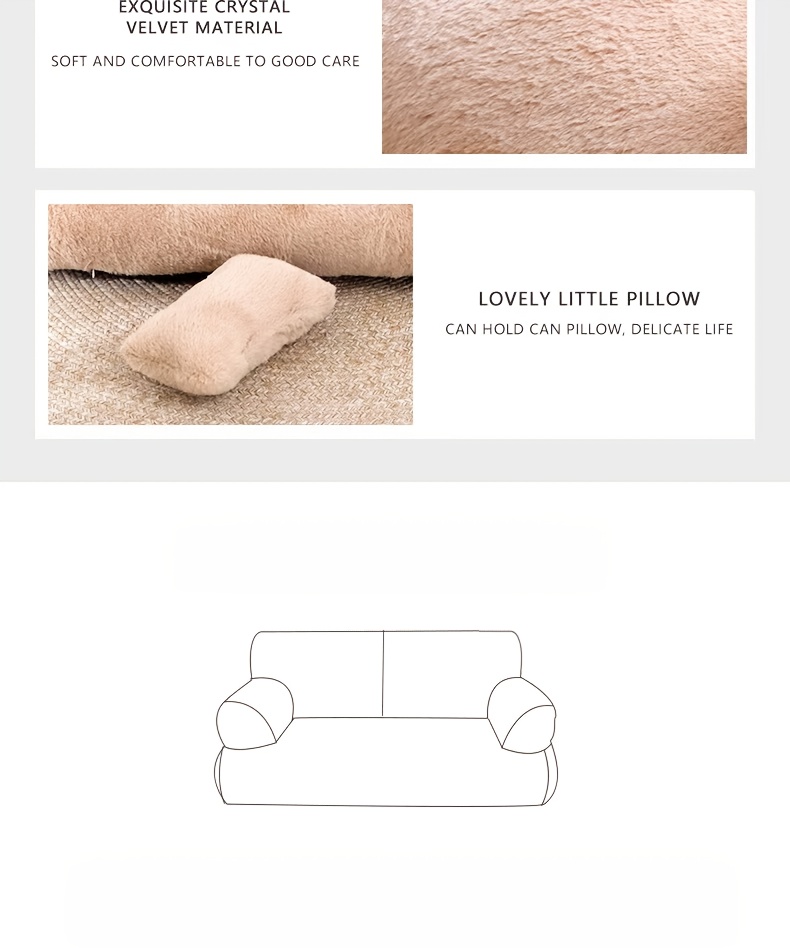 cozy gray cat sofa bed detachable washable polyester pet bed with plush pearl filling 55x38x20cm soft and hard   tested ideal for   cat bed sofa Product details 13