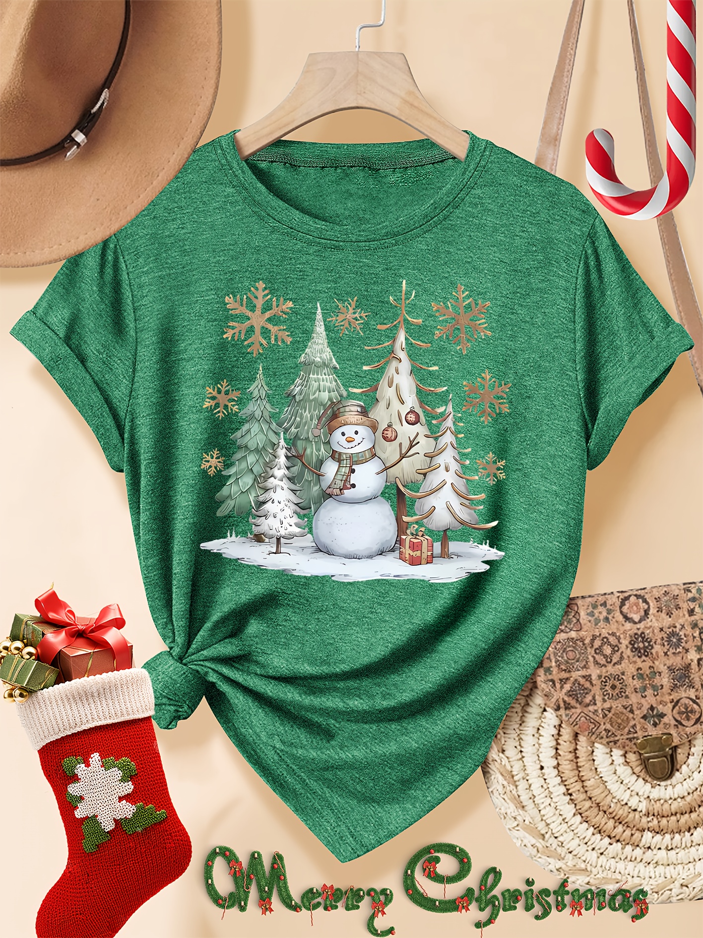Haut Femme Noël Manches Longues Oversize - T-shirt Confortable Avec Motif De Noël - Pour Pyjama, Fête Ou Cadeau Humoristique - 9