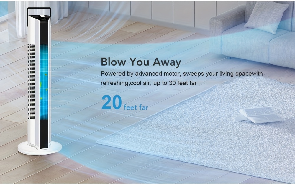 silent tower fan fans that cool air 60 oscillating fan with a handle standing fan with three speed settings bladeless cooling fan tower fans that provide cold air cooling fan suitable for bedroom or home personal air conditioning unit Product details 2