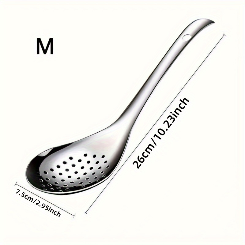 TEMU 1pc Stainless Steel Colander, Skimmer Spoon, Filter Spoon, Restaurant Kitchen Utensils, Kitchen Supplies