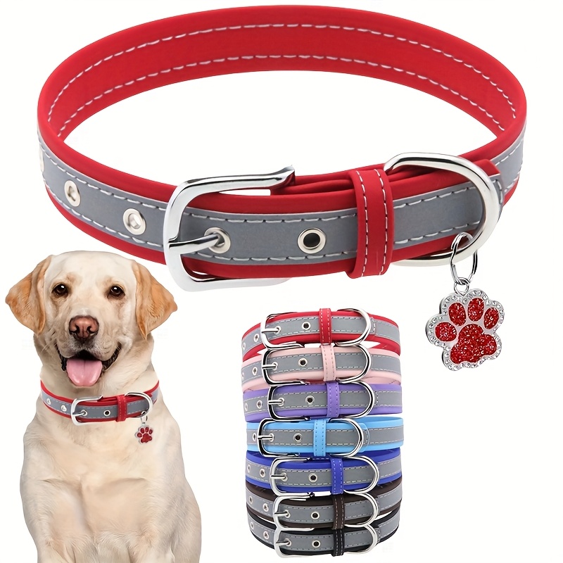 graviertes reflektierendes hundehalsband pfotenabdruck - Temu Austria