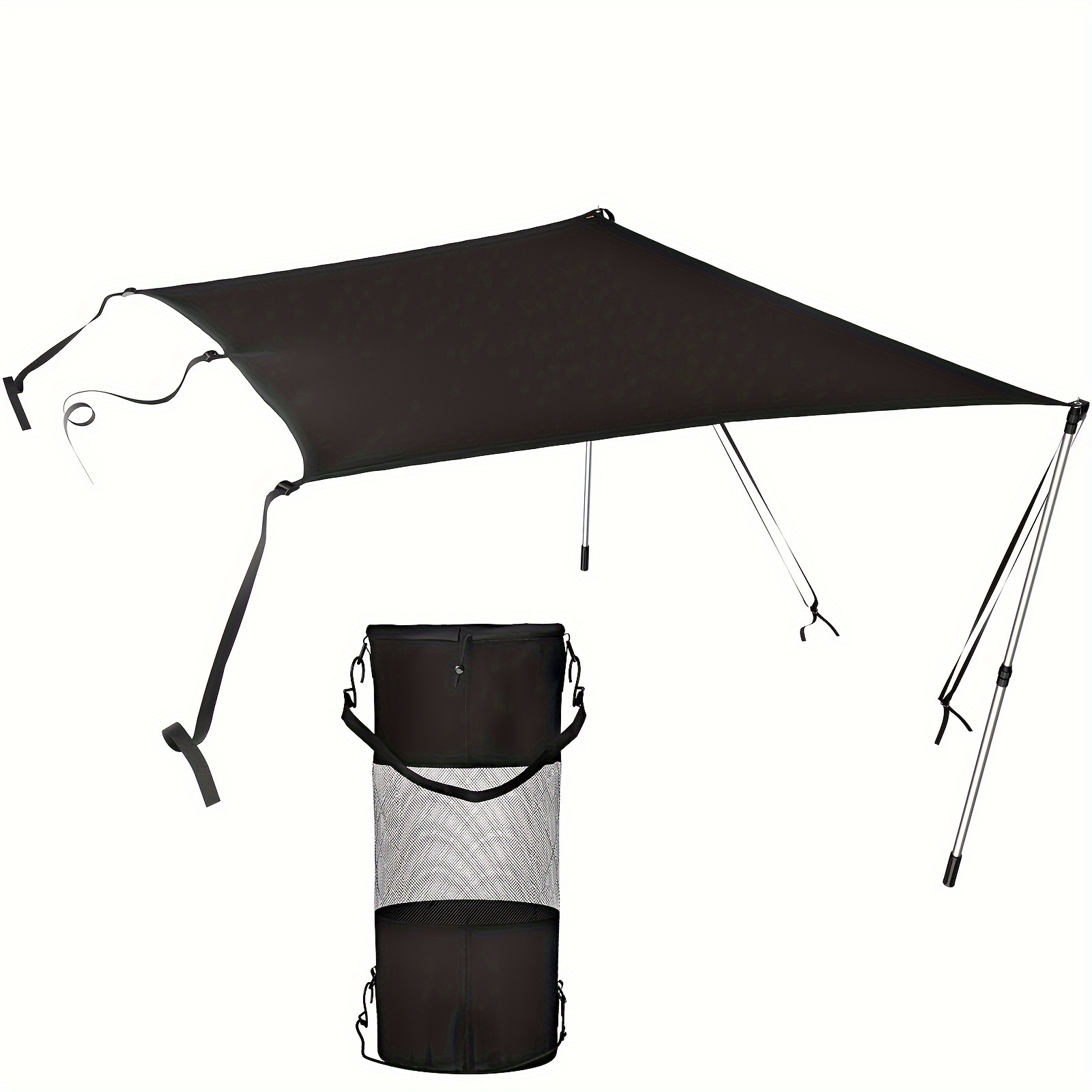 

Sunshade Kit 6' X 7', Uv-resistant 600d Polyester Extension Kit With Rust-resistant Steel Telescopic Rod, Waterproof, Easy To Assemble And Bimini Top