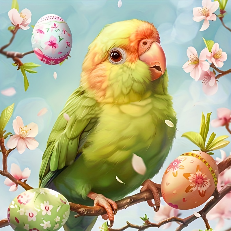 

1pc 25*25cm/9.8inx9.8in Frameless Diy 5d Parrot Easter Eggs Diamond Art Painting Kit 5d Diamond Art Set Painting With Diamond Gems, Arts And Crafts For Home Wall Decor