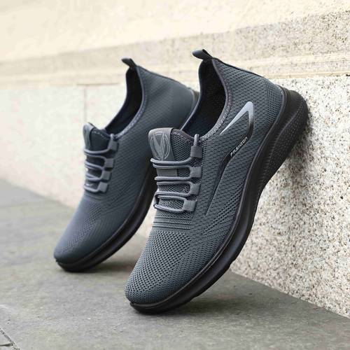 mens breathable knit sneakers wide width low top lace up sneakers with soft sole cushioning cushioned pvc sole suitable for running gym casual wear round toe sports footwear