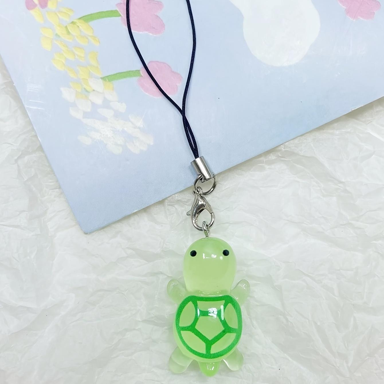 1pc -the-dark Cute Minimalist Beaded Turtle Phone Lanyard, Phone Charm, Ocean Animal Phone Accessory