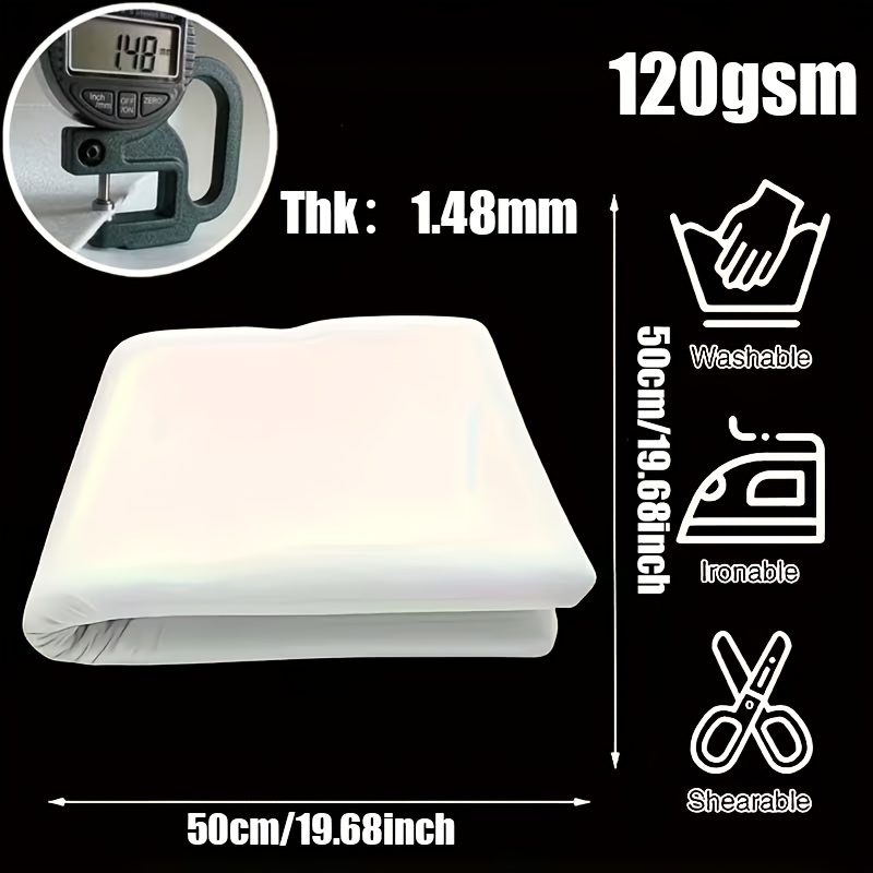 TEMU 1pc 120gsm 50cm/50cm Single-sided Iron-on Fusible Interfacing Non-woven Backing, Quilting – Ideal For Home Decoration, Compatible With Sewing