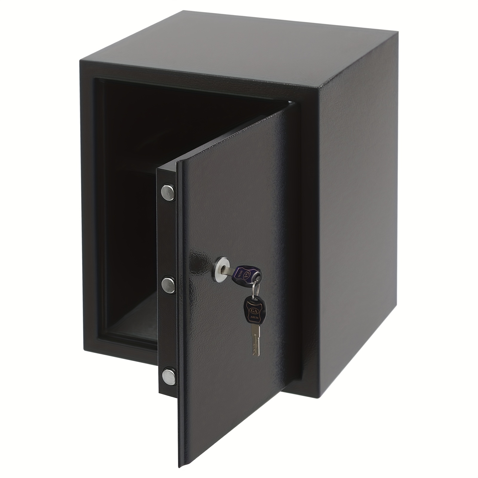35l Home Safe Box With Keys 7.7gal Capacity Wall/floor Mountable 3 Solid Locking Bolts Detachable Partition For Jewelry, Documents & Cash