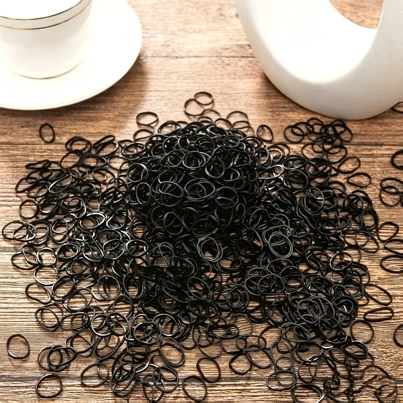 210pcs Mini Black Rubber Bands, Durable Elastic Hair Ties for Everyday Use