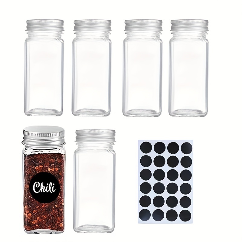 

6pcs Plastic Spice Jars With Lids, 120ml Kitchen Seasoning Containers, Outdoor Safe Bbq Condiment Bottles Set For Camping Essentials