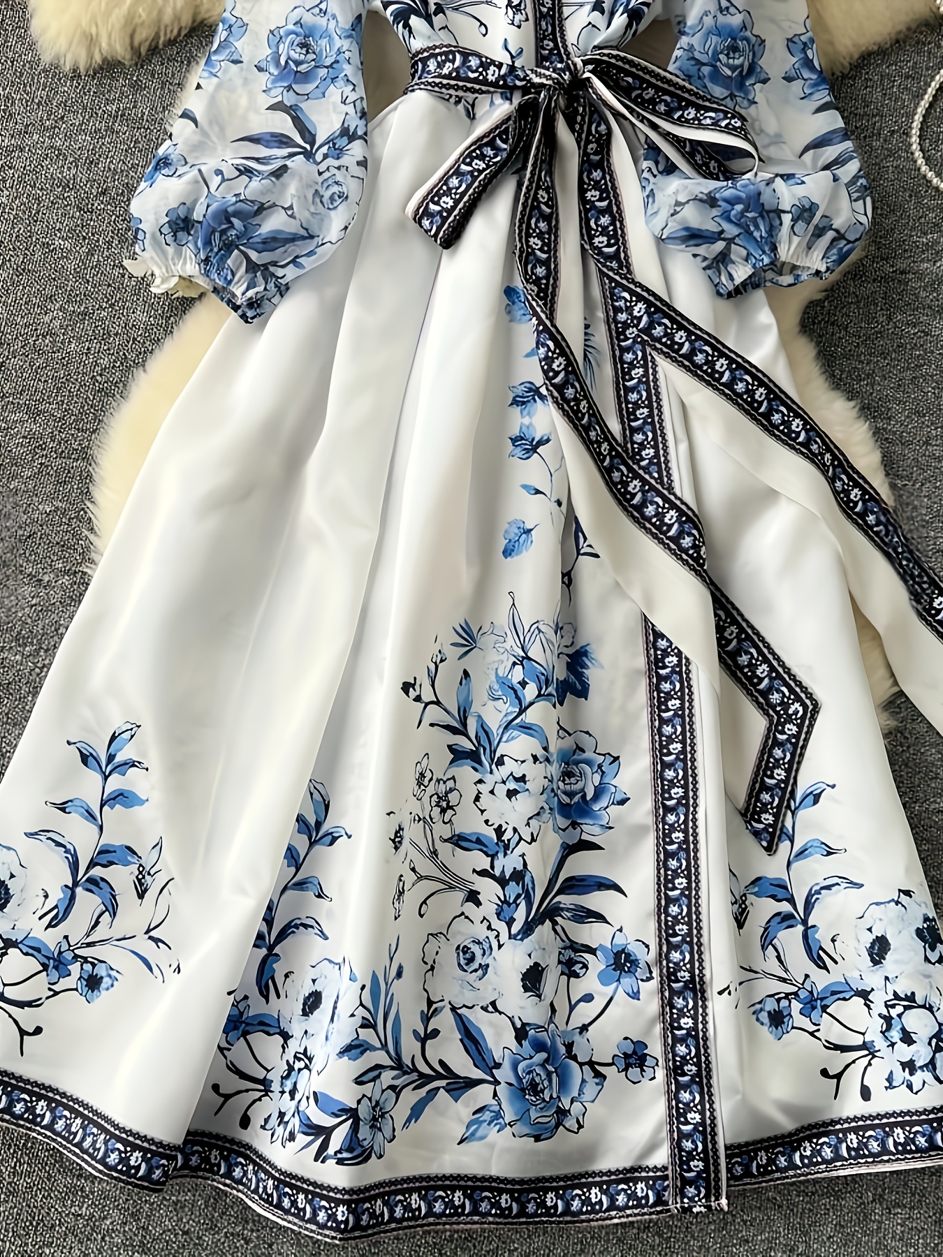 Western Gown Back Design Plus Size Plus Size Western Style Printed Dress Temu Mexico