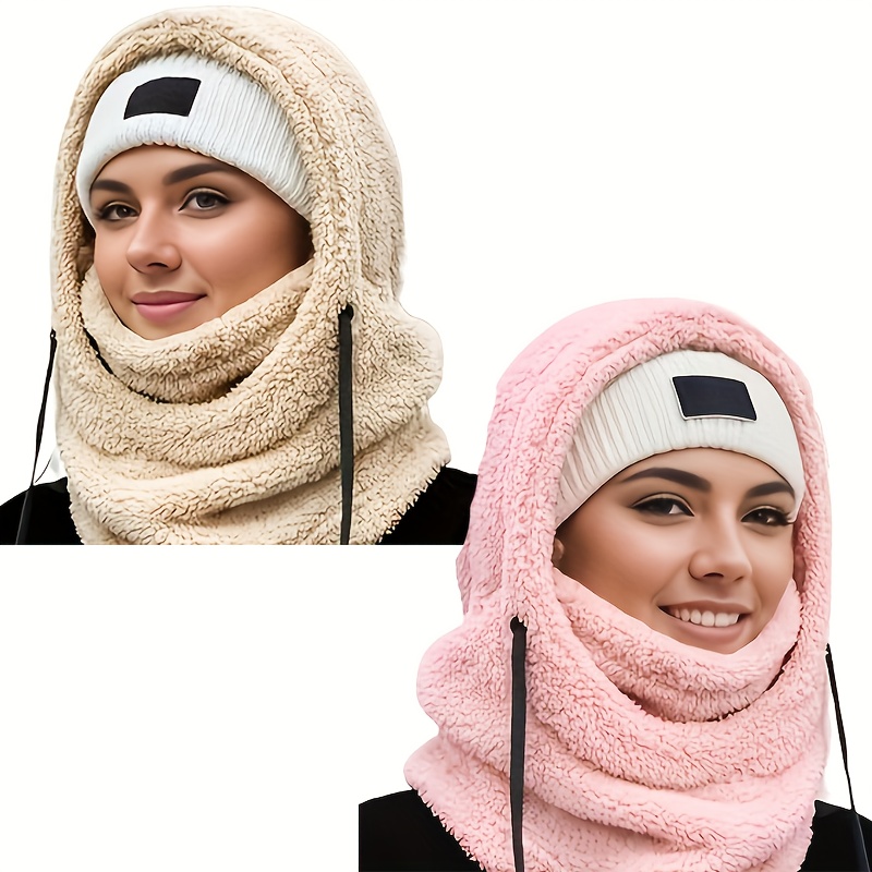 

Winter Cycling Essential: Cozy Balaclava With Integrated Neck Warmer - , Polar Fleece, Cs Headgear Design, Lightweight & Warm Face Mask For Outdoor Activities, In /white & -purple