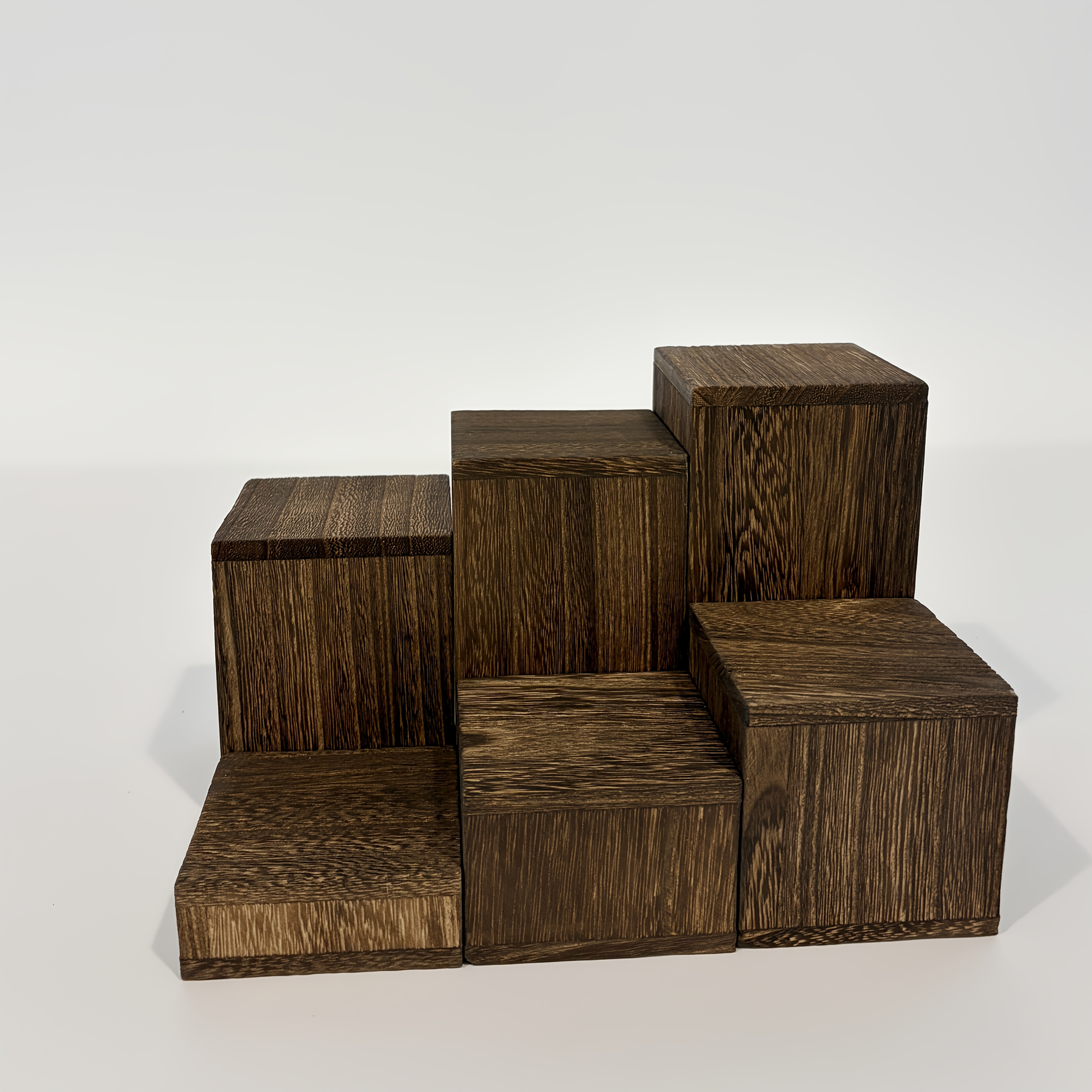 Image of A Six-piece Vintage Country-style Display Rack, Featuring A Wooden Base For Jewelry Storage, Including Rings, Earrings, And Bracelets, Ideal For Home Retail Photography Props, Sturdy And Durable