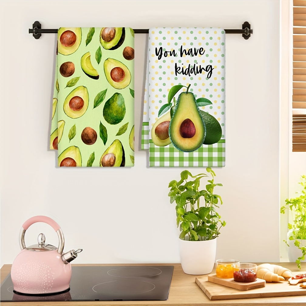 

2 Pack Of Avocado Kitchen Towels: 100% Ultra-, Dry And Soft, Kitchen Or Bathroom Use - 27.5 X 17.7in