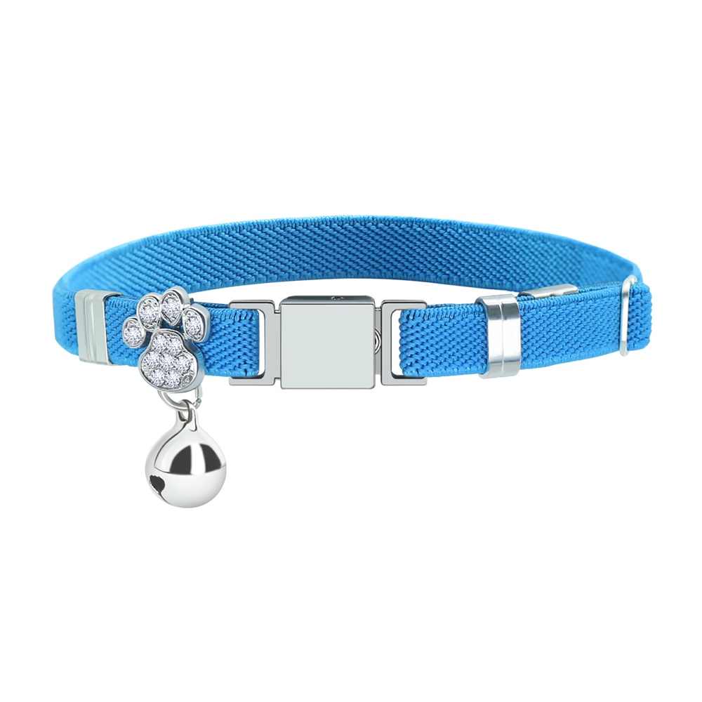 TEMU Customizable Personalized Multicolored Elastic Cat Collars With Detachable Crystal And Bells, Featuring Stretchable Elasticity For And Safety.