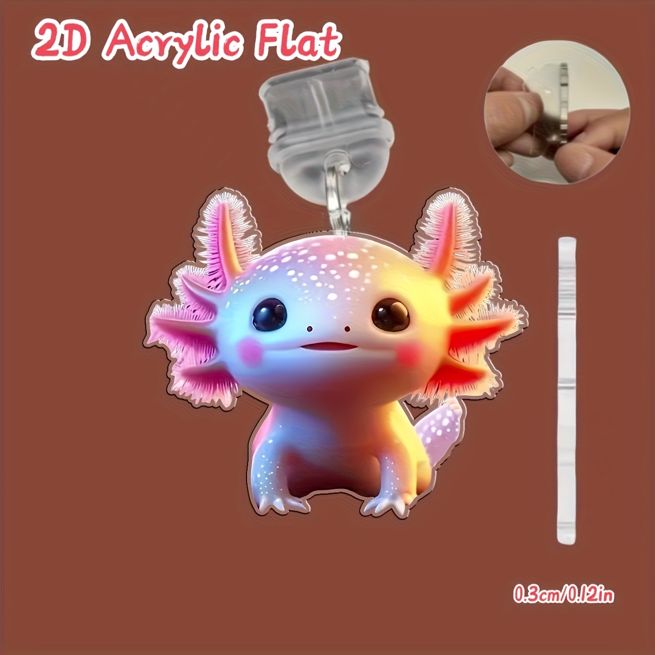 2dflat Cute And Axolotl Acrylic Phone Dust Plug, Compatible With Iphone/type-c Connectors, & Maintenance, Ideal Holiday Gift
