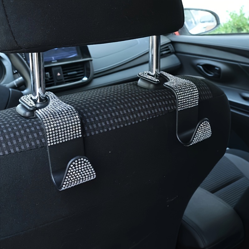 

2pcs Sparkling Rhinestone - Hidden Seat Back Storage For Women, Plastic, Fits Most Vehicles