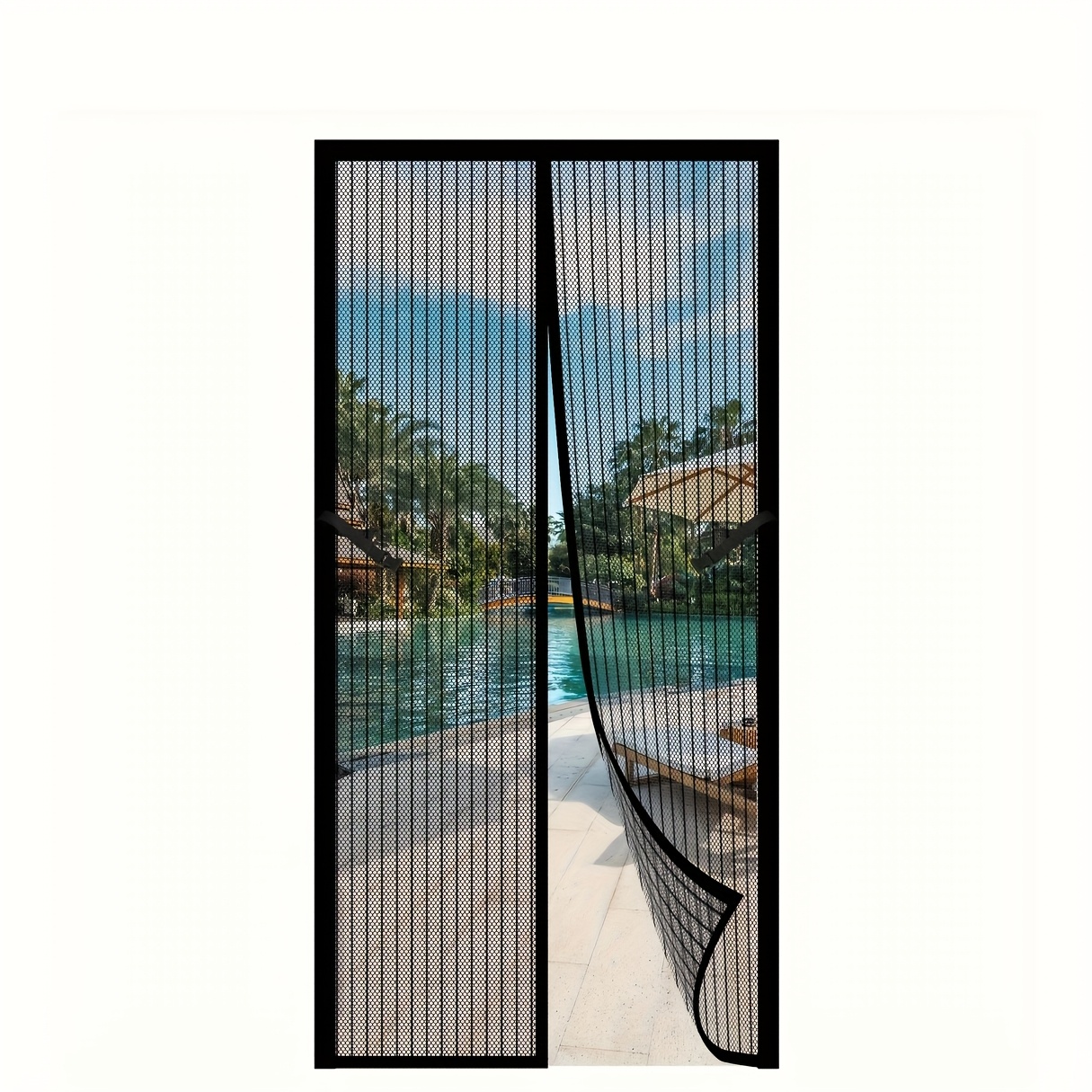 magnetic screen door heavy duty metal frame no manual operation insect proof partition with frame shackle for pets     for indoor outdoor use indoor outdoor screen door modern door accessory durable construction