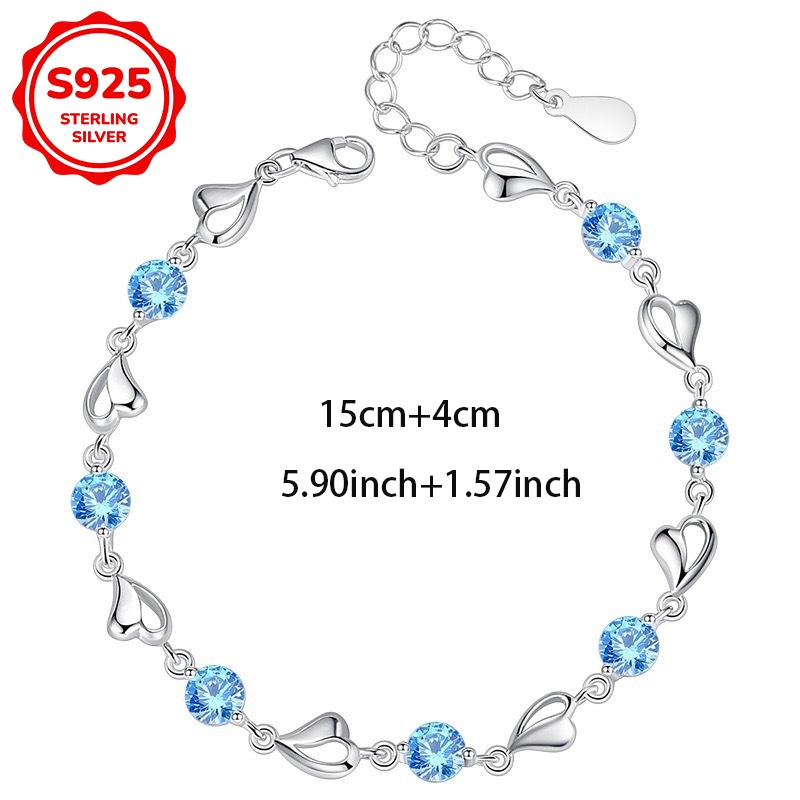 925 Silver Pendant Chain Bracelet for Women's Gift
