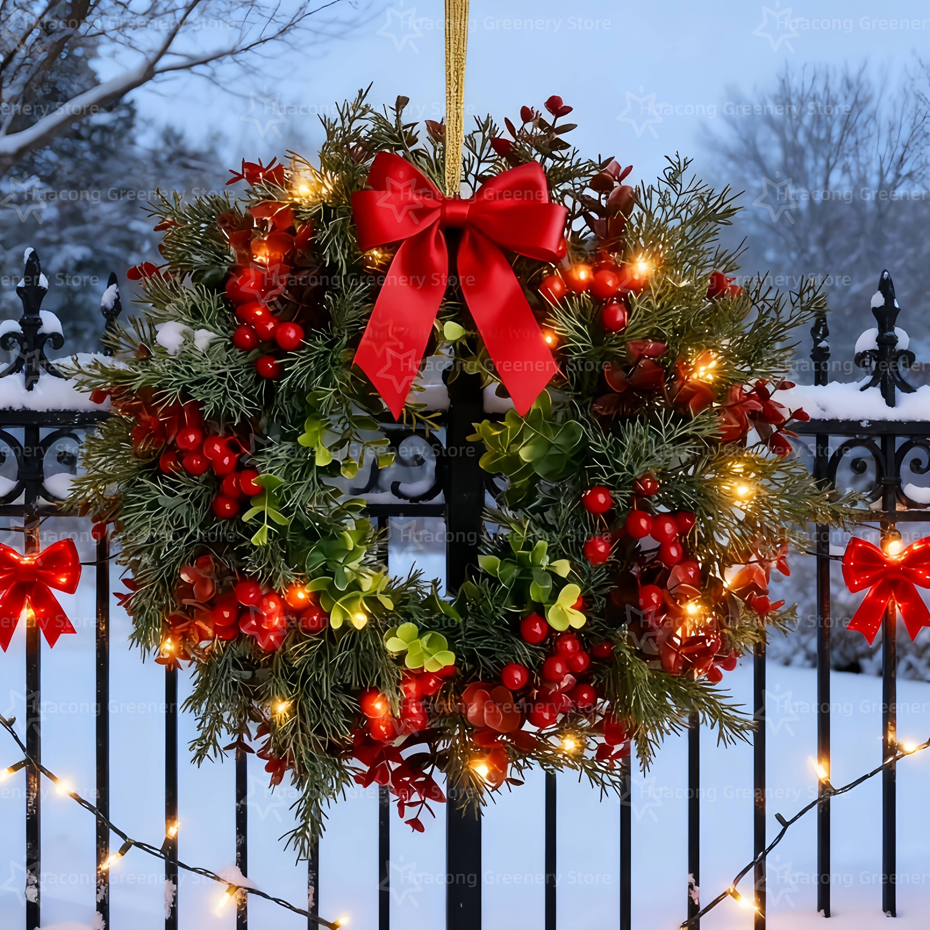 クリスマスリース 赤と緑 約70cm クリスマスリース 赤と緑 約70cm リース クリスマス Sサイズ