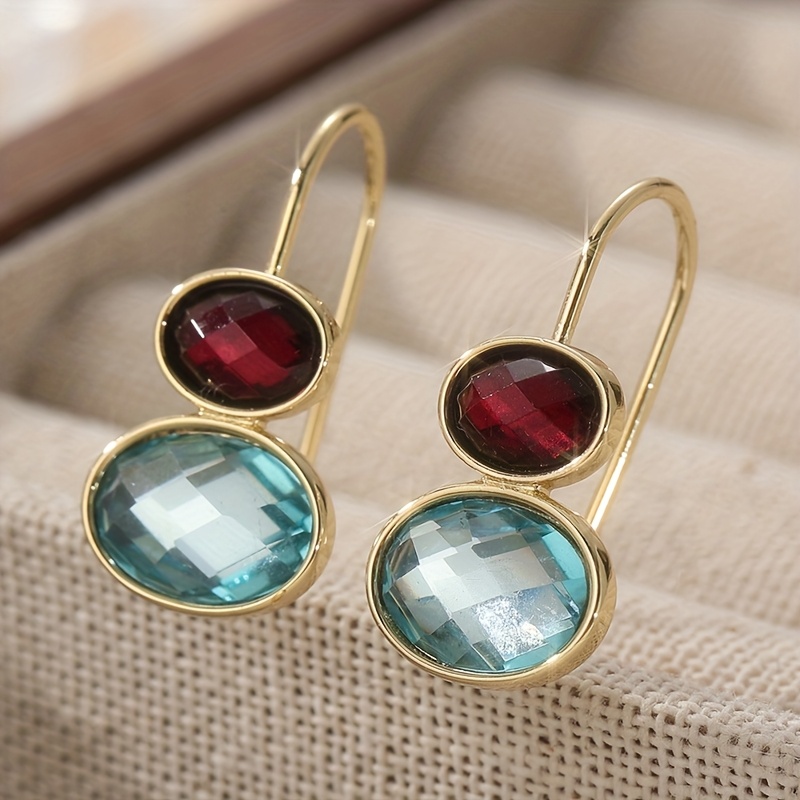 Image of Golden Color Women's Hanging Earrings For Women Fashion Geometry Engagement Wedding Earrings