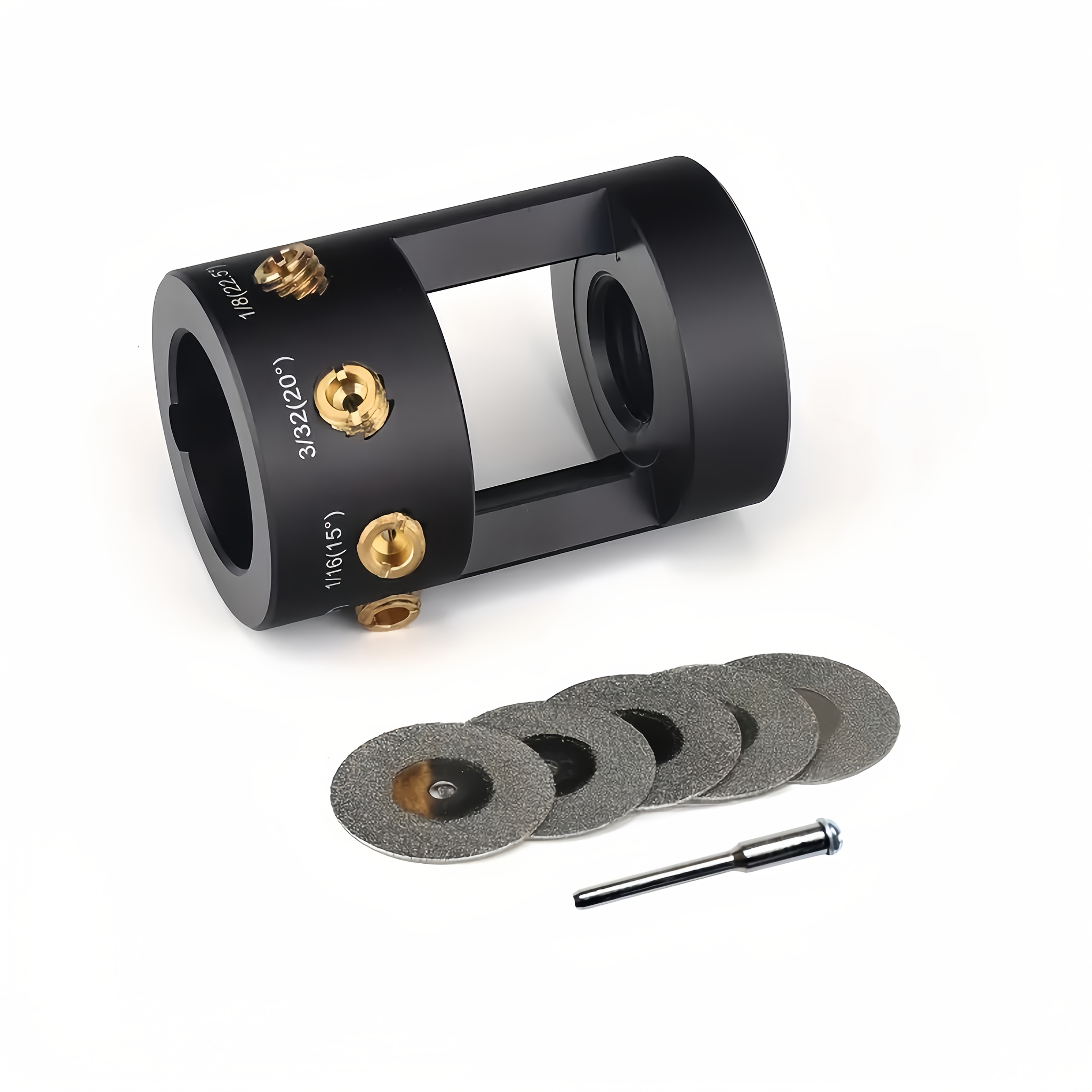 Image of 3mirrors Electrode Sharpener Grinder For Tig Welding Tool W/cut-off Slot Multi-angle& Offsets, 4 Screws Holes& 1 Upgrade Cnc Mandrels& 5 25mm Diamond Wheels