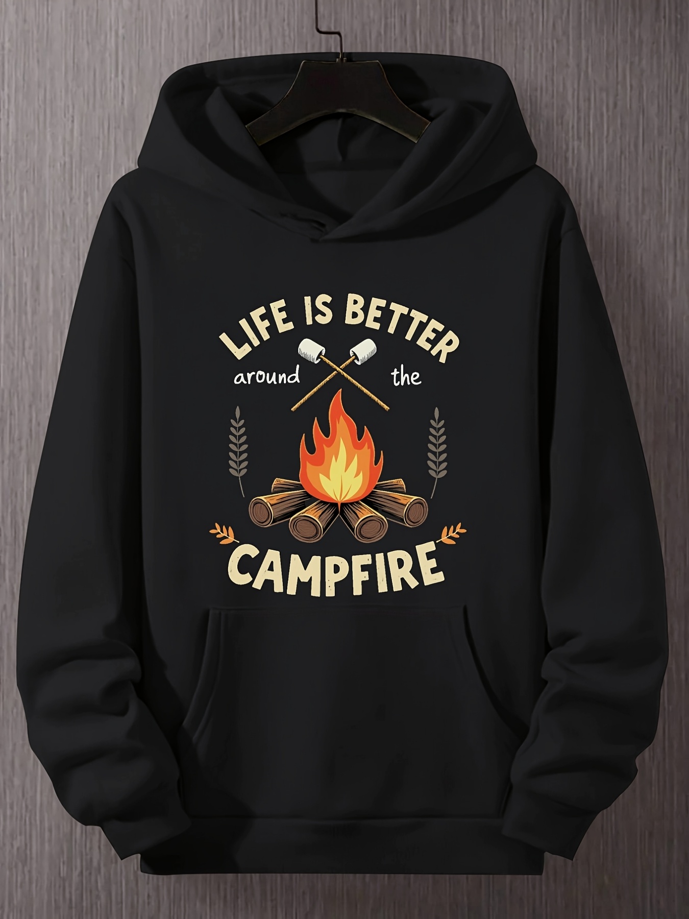   a the campfire hooded sweatshirt breathable crew street style sweat for daily wear casual  