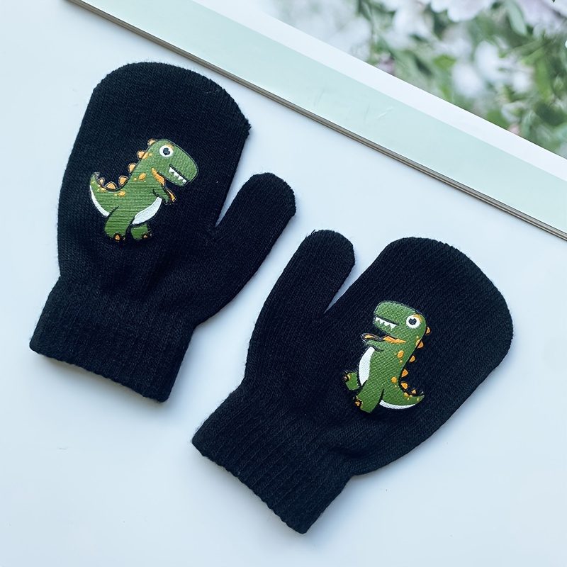 1 Pair Gloves, Fashionable New Dinosaur Warm And Skin-friendly, Suitable For Old Boys And Girls, Casual Outdoor Wear